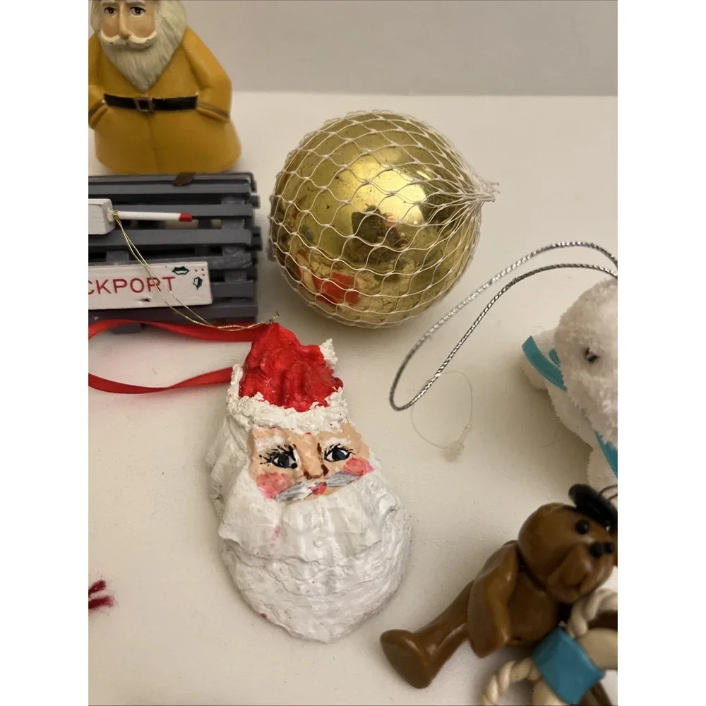 Nautical‎ Beach Sailor  Christmas Ornaments Lot Of 16 And Santa Lighthouse